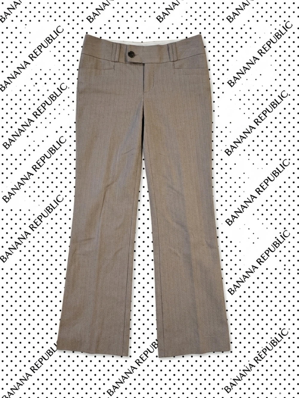 ​Banana Republic Sloan Herringbone Flare Dress Pants Taupe